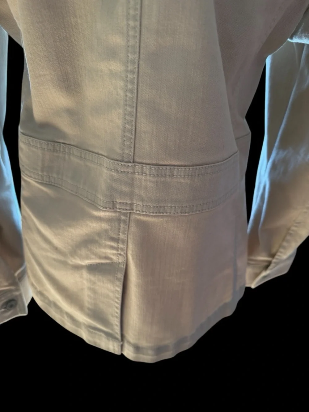 Talbots Petite Light Beige Jean Jacket with Front Buttons - Picture 5 of 14
